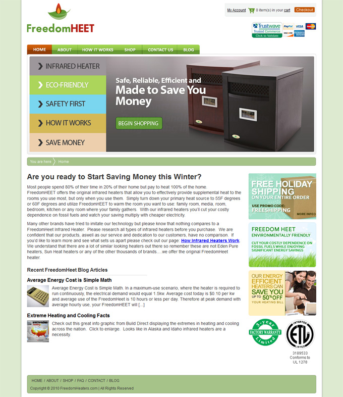Freedom Heaters / Infrared Heating Systems