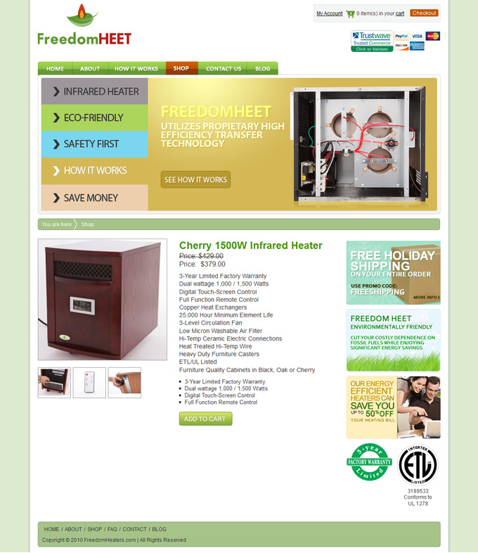 Freedom Heaters / Infrared Heating Systems